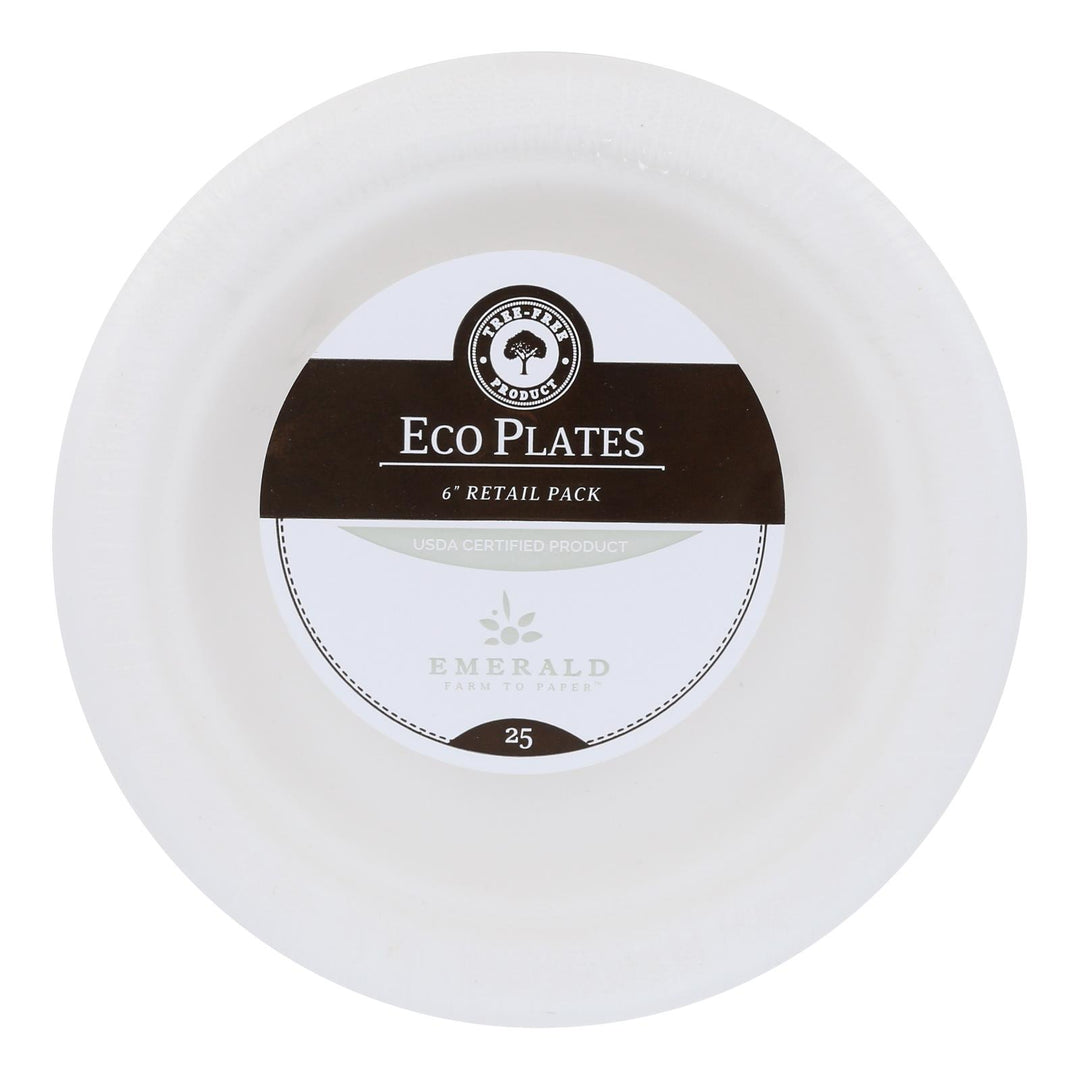 Emerald Brand - Plates Compostable 6in - Cs Of 20 - 25 Ct - Maras Green